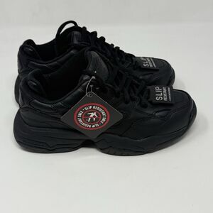 Skechers Felix Marathon Soft Toe Work Shoes Womens 5.5 Black Leather Slip Resist